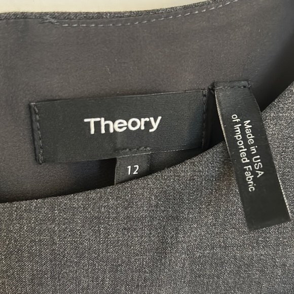 Theory Sleeveless Fitted Dress in Good Wool in Charcoal Melange - Picture 4 of 5
